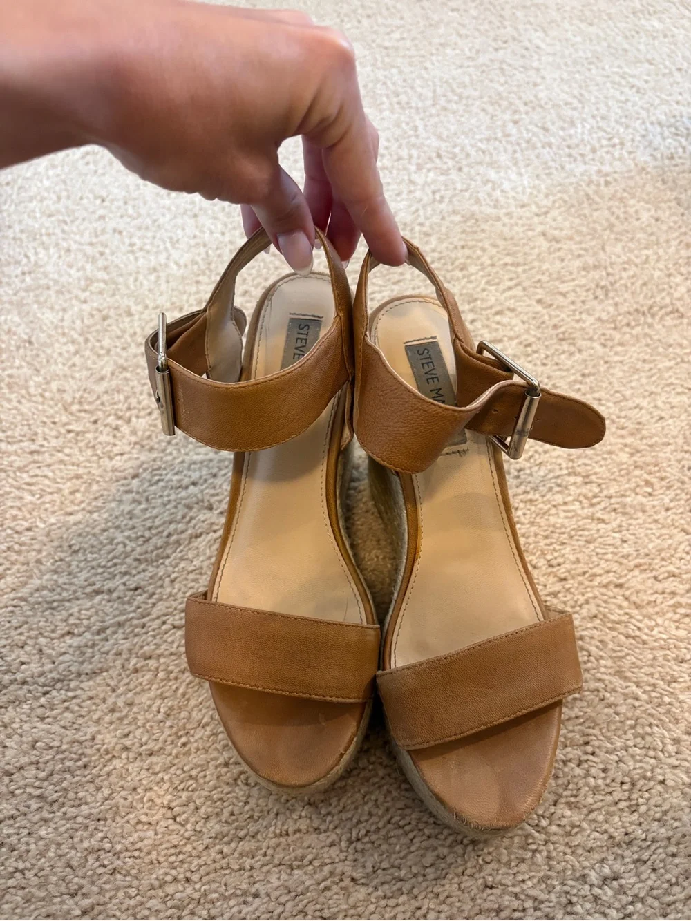 Steve Madden Tan Wedge Sandals